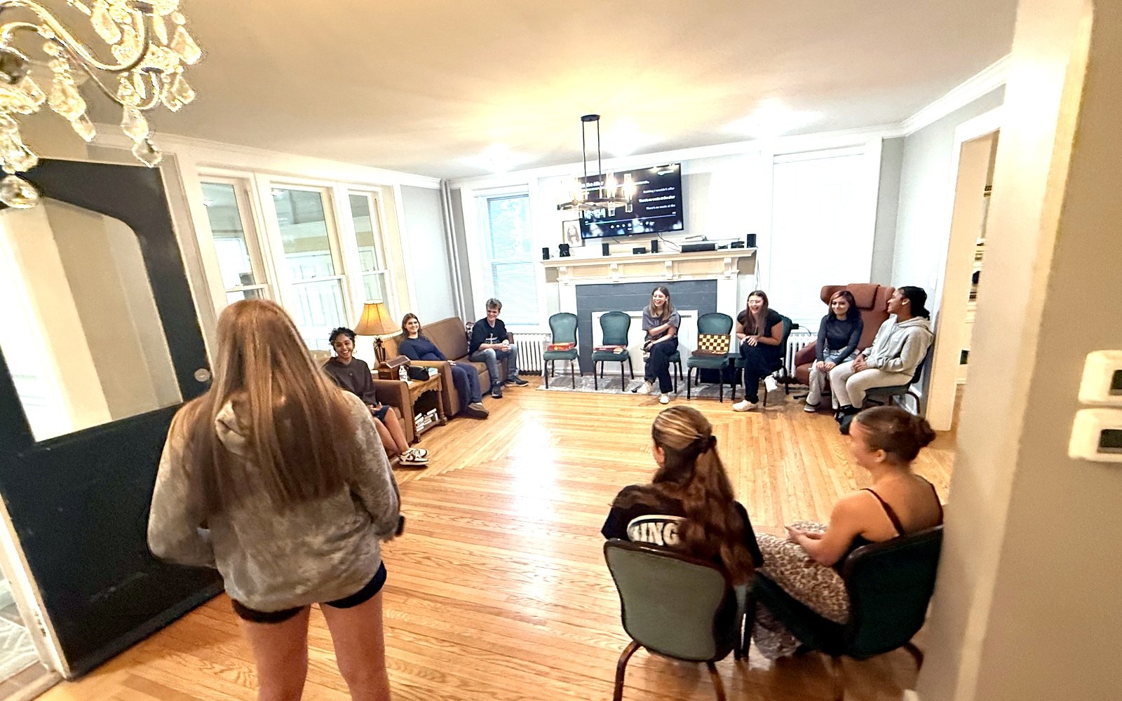 Church family gathered in a circle